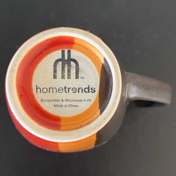 HomeTrends BAZAAR Pattern Stoneware Mug Burnt Red, Black Orange & White Stripes - Picture 14 of 15